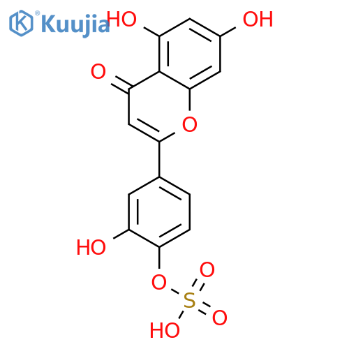 4H-1-Benzopyran-4-one,5,7-dihydroxy-2-[3-hydroxy-4-(sulfooxy)phenyl]- structure