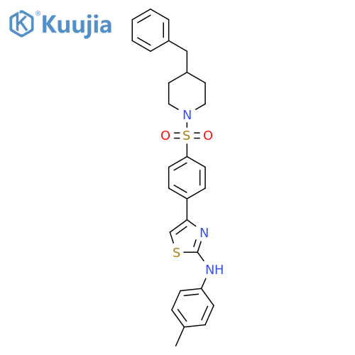 4-{4-[(4-benzylpiperidin-1-yl)sulfonyl]phenyl}-N-(4-methylphenyl)-1,3-thiazol-2-amine structure