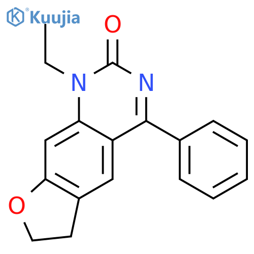 Furo[3,2-g]quinazolin-2(1H)-one, 1-ethyl-6,7-dihydro-4-phenyl- structure