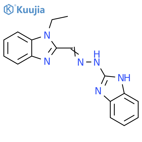 2-(1E)-2-(1H-1,3-benzodiazol-2-yl)hydrazin-1-ylidenemethyl-1-ethyl-1H-1,3-benzodiazole structure