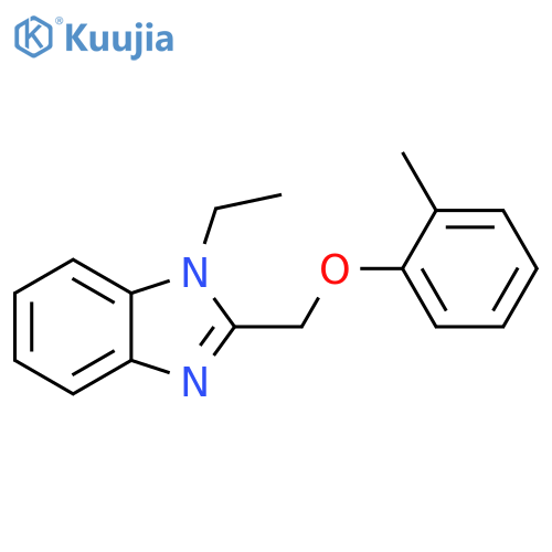1-ethyl-2-(2-methylphenoxy)methyl-1H-1,3-benzodiazole structure