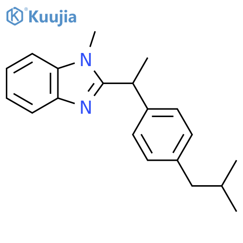 1-methyl-2-{1-4-(2-methylpropyl)phenylethyl}-1H-1,3-benzodiazole structure