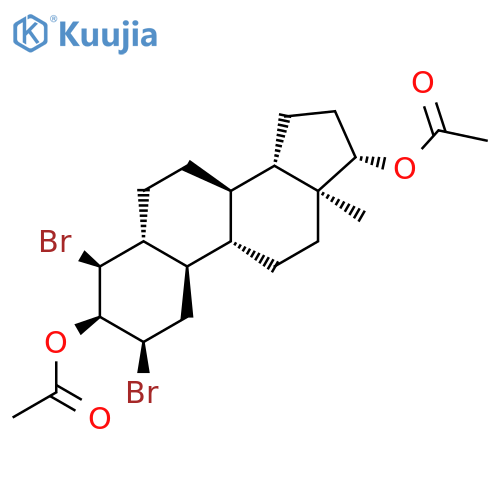 Estrane-3,17-diol, 2,4-dibromo-, diacetate, (2a,3a,4a,5a,17b)- structure