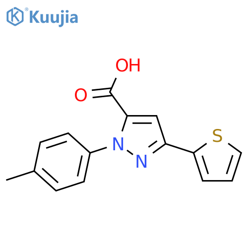 3-(Thiophen-2-yl)-1-p-tolyl-1H-pyrazole-5-carboxylic Acid structure