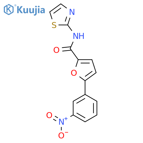 5-(3-nitrophenyl)-N-(1,3-thiazol-2-yl)furan-2-carboxamide structure