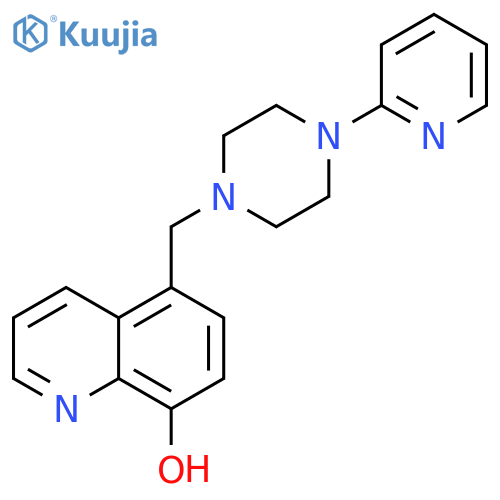 5-[(4-pyridin-2-ylpiperazin-1-yl)methyl]quinolin-8-ol structure