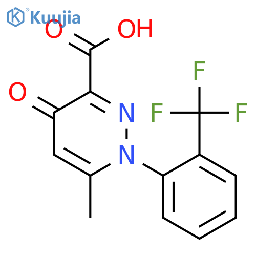 6-methyl-4-oxo-1-[2-(trifluoromethyl)phenyl]-1,4-dihydropyridazine-3-carboxylic acid structure