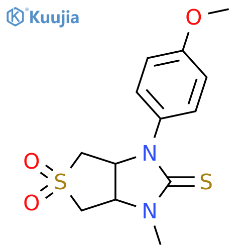 1-(4-methoxyphenyl)-3-methyl-2-sulfanylidene-hexahydro-1H-5lambda6-thieno3,4-dimidazole-5,5-dione structure