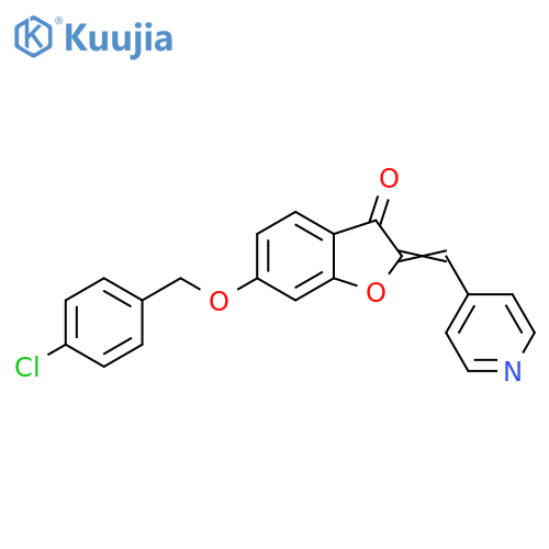 (2Z)-6-(4-chlorophenyl)methoxy-2-(pyridin-4-yl)methylidene-2,3-dihydro-1-benzofuran-3-one structure
