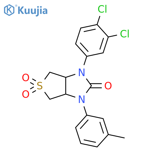 1-(3,4-dichlorophenyl)-3-(3-methylphenyl)-hexahydro-1H-5lambda6-thieno3,4-dimidazole-2,5,5-trione structure