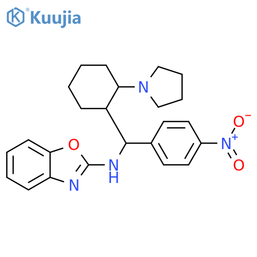 2-Benzoxazolamine,N-[(4-nitrophenyl)[2-(1-pyrrolidinyl)cyclohexyl]methyl]- structure