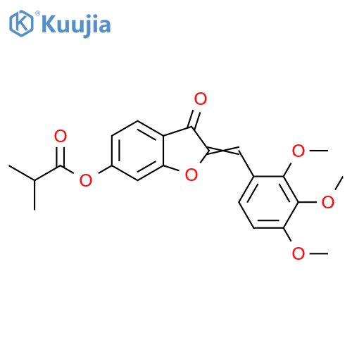 (2Z)-3-oxo-2-(2,3,4-trimethoxyphenyl)methylidene-2,3-dihydro-1-benzofuran-6-yl 2-methylpropanoate structure