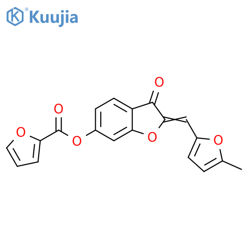 (2Z)-2-(5-methylfuran-2-yl)methylidene-3-oxo-2,3-dihydro-1-benzofuran-6-yl furan-2-carboxylate structure