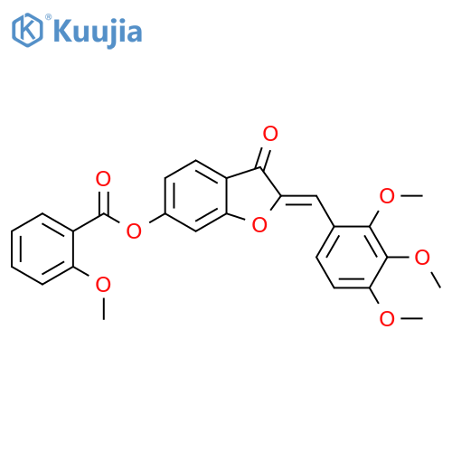 (2Z)-3-oxo-2-(2,3,4-trimethoxyphenyl)methylidene-2,3-dihydro-1-benzofuran-6-yl 2-methoxybenzoate structure