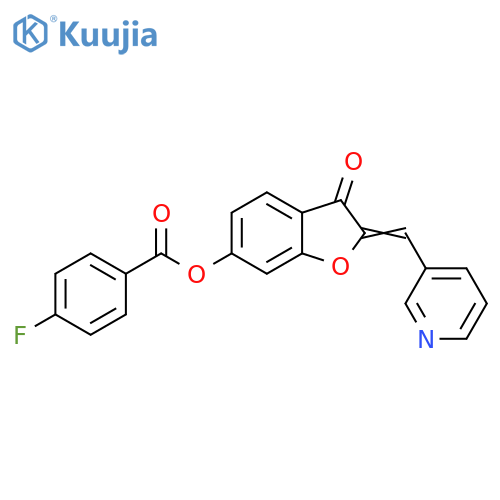 (2Z)-3-oxo-2-(pyridin-3-yl)methylidene-2,3-dihydro-1-benzofuran-6-yl 4-fluorobenzoate structure