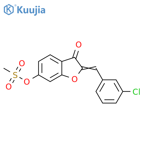 (2Z)-2-(3-chlorophenyl)methylidene-3-oxo-2,3-dihydro-1-benzofuran-6-yl methanesulfonate structure