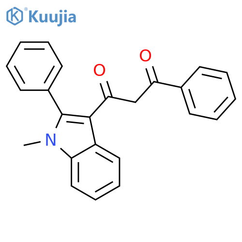 1-(1-methyl-2-phenyl-1H-indol-3-yl)-3-phenylpropane-1,3-dione structure