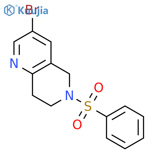 3-Bromo-6-(phenylsulfonyl)-5,6,7,8-tetrahydro-1,6-naphthyridine structure