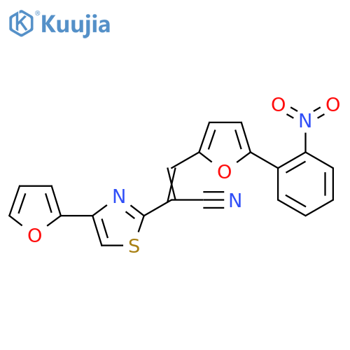 (2E)-2-4-(furan-2-yl)-1,3-thiazol-2-yl-3-5-(2-nitrophenyl)furan-2-ylprop-2-enenitrile structure