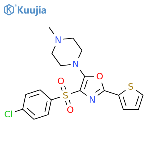 1-4-(4-chlorobenzenesulfonyl)-2-(thiophen-2-yl)-1,3-oxazol-5-yl-4-methylpiperazine structure