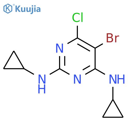2,4-Pyrimidinediamine, 5-bromo-6-chloro-N,N'-dicyclopropyl- structure