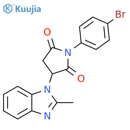 1-(4-bromophenyl)-3-(2-methyl-1H-1,3-benzodiazol-1-yl)pyrrolidine-2,5-dione structure