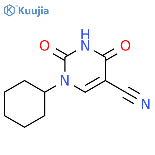 1-Cyclohexyl-2,4-dioxo-1,2,3,4-tetrahydropyrimidine-5-carbonitrile structure
