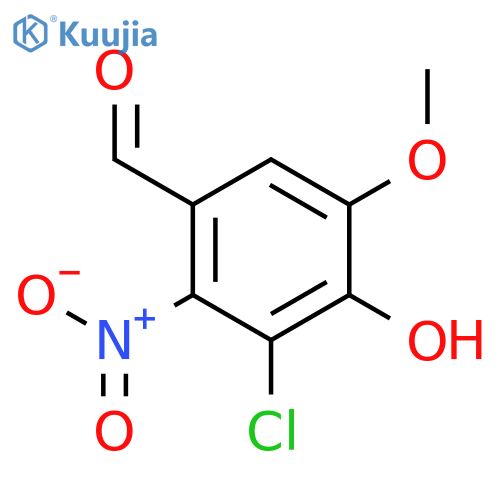 Benzaldehyde, 3-chloro-4-hydroxy-5-methoxy-2-nitro- structure