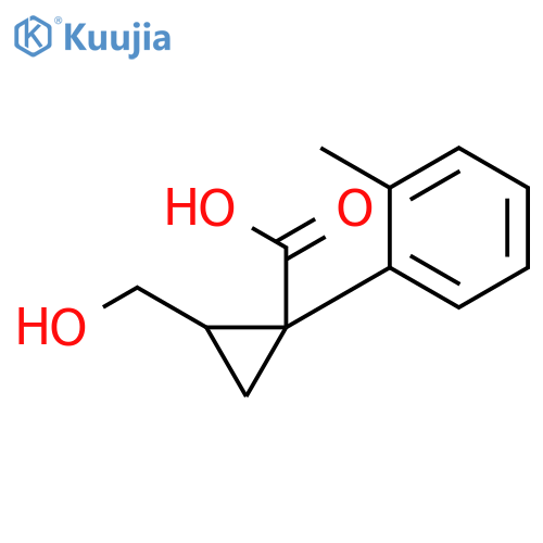 Cyclopropanecarboxylic acid, 2-(hydroxymethyl)-1-(2-methylphenyl)- structure