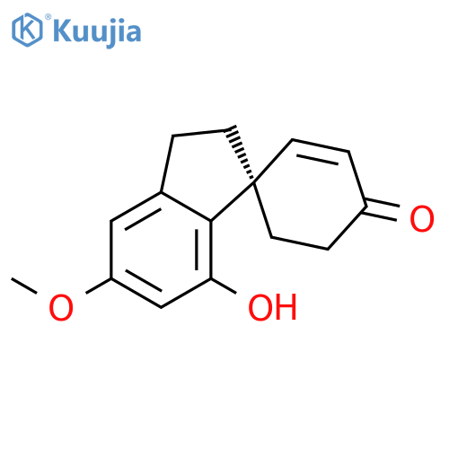 Spiro[2-cyclohexene-1,1'-[1H]inden]-4-one,2',3'-dihydro-7'-hydroxy-5'-methoxy-, (1S)- structure