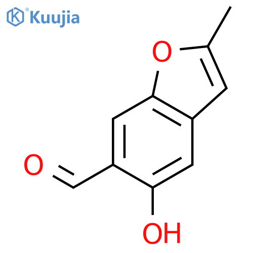 6-Benzofurancarboxaldehyde, 5-hydroxy-2-methyl- structure