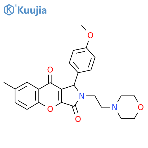 1-(4-methoxyphenyl)-7-methyl-2-2-(morpholin-4-yl)ethyl-1H,2H,3H,9H-chromeno2,3-cpyrrole-3,9-dione structure