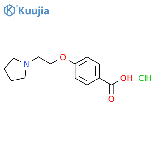Benzoic acid, 4-[2-(1-pyrrolidinyl)ethoxy]-, hydrochloride structure