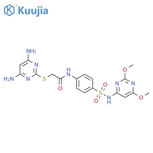2-(4,6-diaminopyrimidin-2-yl)sulfanyl-N-{4-(2,6-dimethoxypyrimidin-4-yl)sulfamoylphenyl}acetamide structure