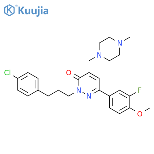 3(2H)-Pyridazinone,2-[3-(4-chlorophenyl)propyl]-6-(3-fluoro-4-methoxyphenyl)-4-[(4-methyl-1-piperazinyl)methyl]- structure