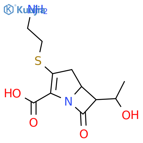 1-Azabicyclo[3.2.0]hept-2-ene-2-carboxylicacid, 3-[(2-aminoethyl)thio]-6-(1-hydroxyethyl)-7-oxo- structure
