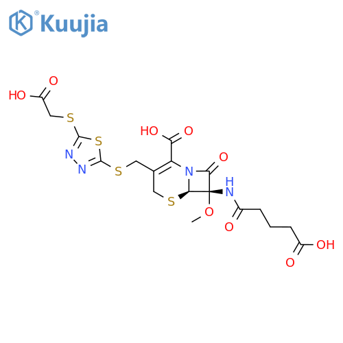 (7S)-7-[(4-Carboxy-1-oxobutyl)amino]-7-methoxy-3-[[[5-[(carboxymethyl)thio]-1,3,4-thiadiazol-2-yl]thio]methyl]cepham-3-ene-4-carboxylic acid structure