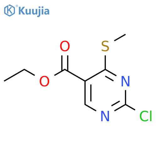 5-Pyrimidinecarboxylic acid, 2-chloro-4-(methylthio)-, ethyl ester structure