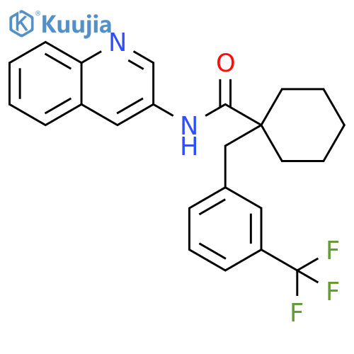 Cyclohexanecarboxamide,N-3-quinolinyl-1-[[3-(trifluoromethyl)phenyl]methyl]- structure