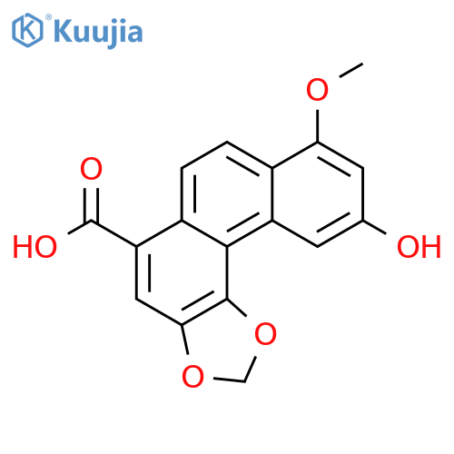 Phenanthro[4,3-d]-1,3-dioxole-5-carboxylicacid, 10-hydroxy-8-methoxy- structure