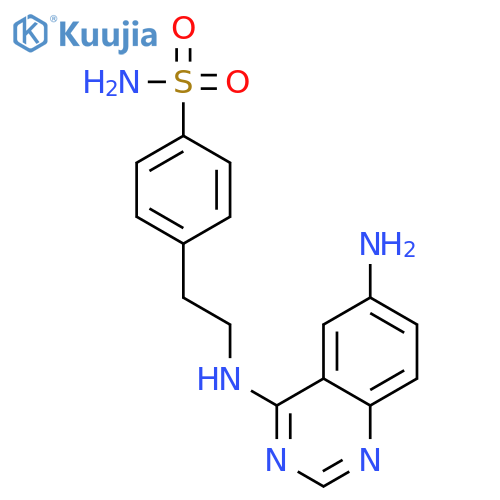 Benzenesulfonamide, 4-[2-[(6-amino-4-quinazolinyl)amino]ethyl]- structure