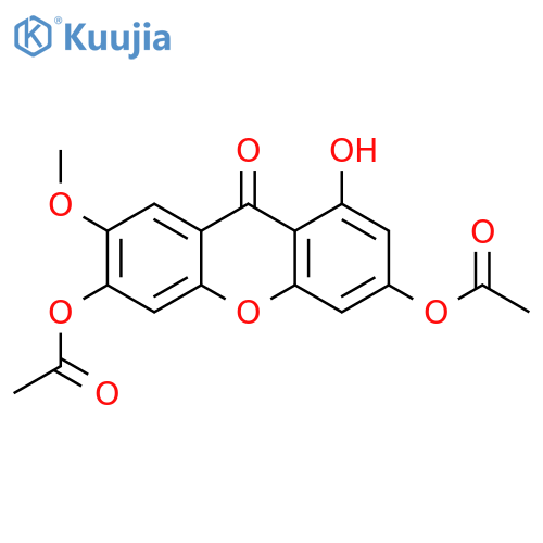 9H-Xanthen-9-one,3,6-bis(acetyloxy)-1-hydroxy-7-methoxy- structure
