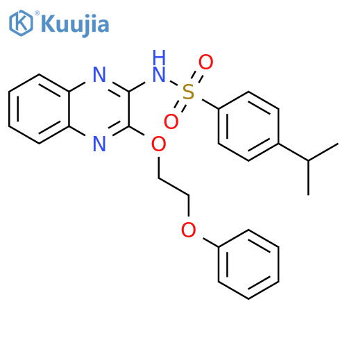 Benzenesulfonamide,4-(1-methylethyl)-N-[3-(2-phenoxyethoxy)-2-quinoxalinyl]- structure