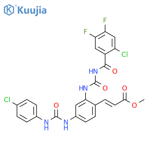 2-PROPENOIC ACID, 3-[2-[[[(2-CHLORO-4,5-DIFLUOROBENZOYL)AMINO]CARBONYL]AMINO]-4-[[[(4-CHLOROPHENYL)AMINO]CARBONYL]AMINO]PHENYL]-, METHYL ESTER structure