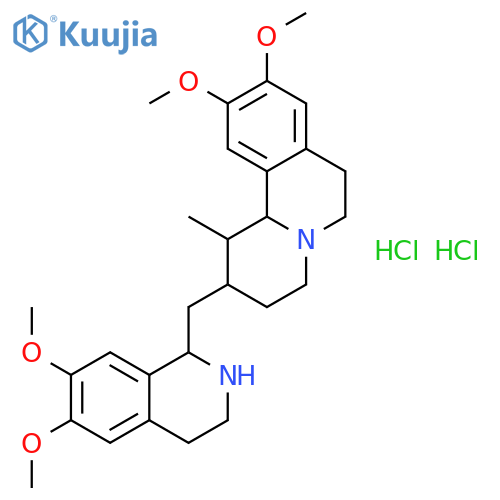 (1R,2S,11bS)-2-{[(1R)-6,7-dimethoxy-1,2,3,4-tetrahydroisoquinolin-1-yl]methyl}-9,10-dimethoxy-1-methyl-1,3,4,6,7,11b-hexahydro-2H-pyrido[2,1-a]isoquinoline dihydrochloride structure