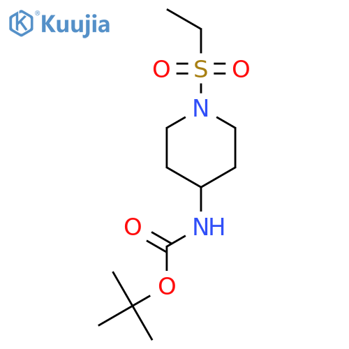 Carbamic acid, [1-(ethylsulfonyl)-4-piperidinyl]-, 1,1-dimethylethyl ester structure