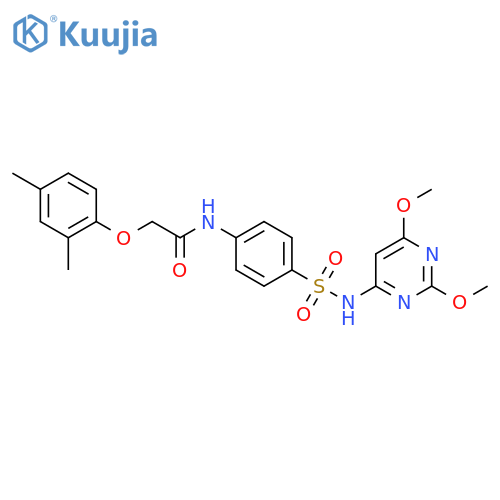 N-{4-(2,6-dimethoxypyrimidin-4-yl)sulfamoylphenyl}-2-(2,4-dimethylphenoxy)acetamide structure