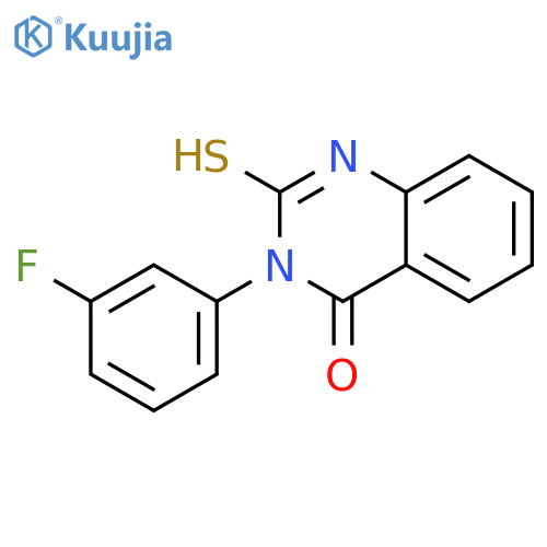 3-(3-fluorophenyl)-2-sulfanylidene-1,2,3,4-tetrahydroquinazolin-4-one structure