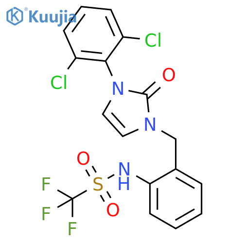 Methanesulfonamide,N-[2-[[3-(2,6-dichlorophenyl)-2,3-dihydro-2-oxo-1H-imidazol-1-yl]methyl]phenyl]-1,1,1-trifluoro- structure