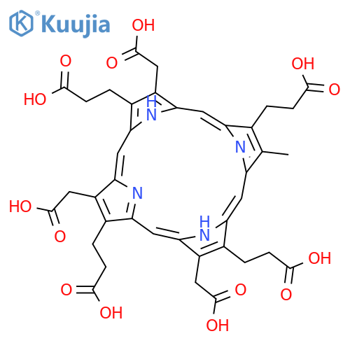 21H,23H-Porphine-2,7,12,17-tetrapropanoicacid, 3,8,13-tris(carboxymethyl)-18-methyl- structure